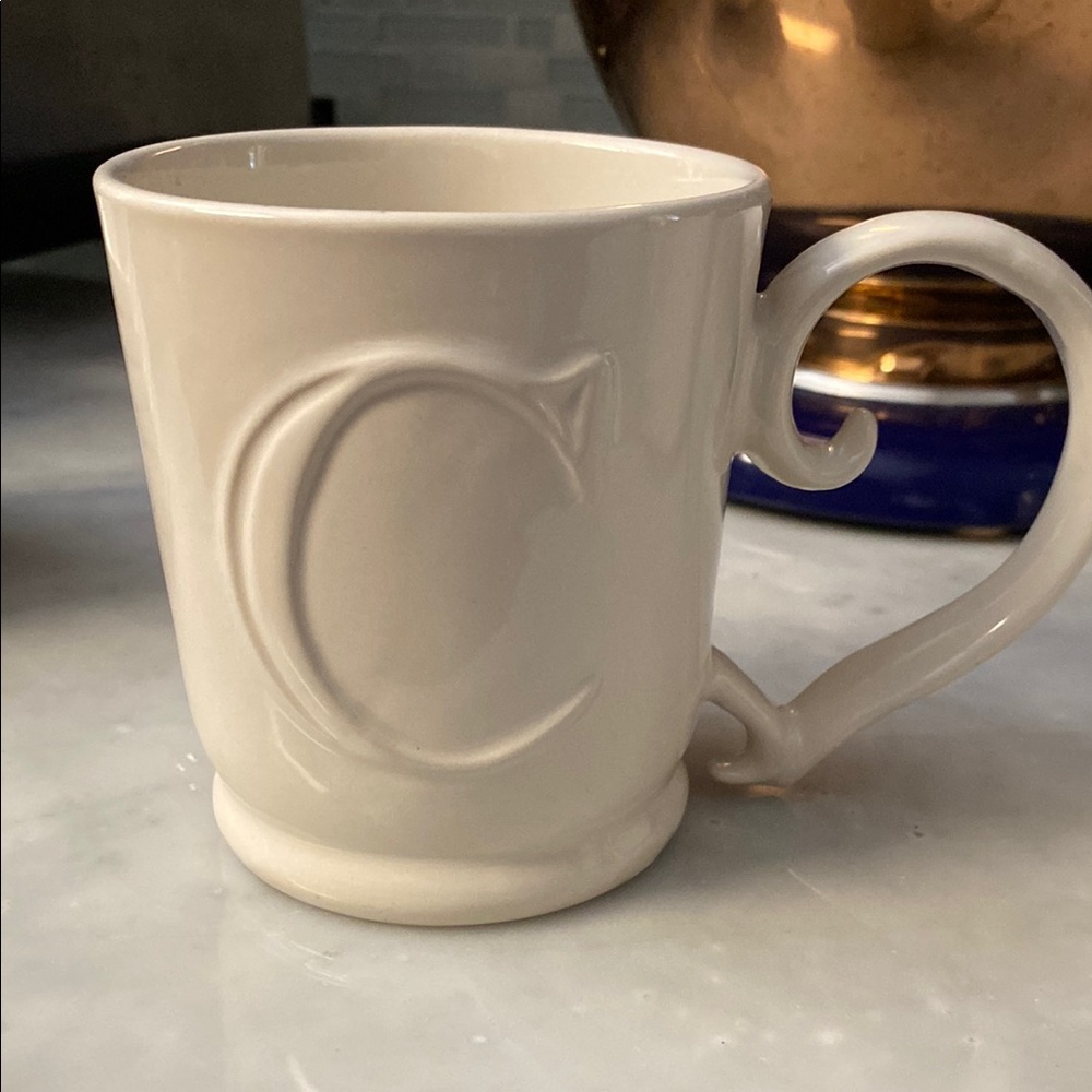 Pottery barn A-zCream Ceramic Mug